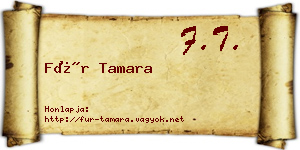 Für Tamara névjegykártya